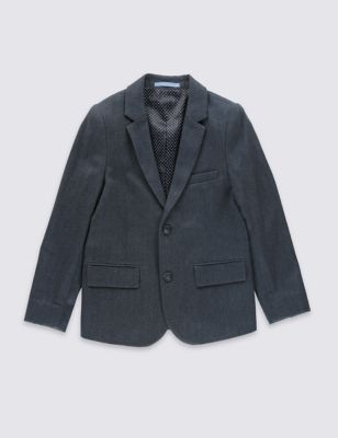 Pure Cotton Herringbone 2 Button Jacket &#40;1-7 Years&#41;